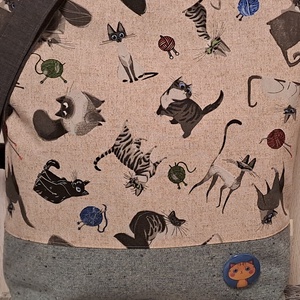 Macskafélék :) szatyor, ökotáska, válltáska - táska & tok - bevásárlás & shopper táska - shopper, textiltáska, szatyor - Meska.hu