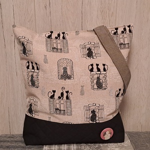 Cicák az ablakban 2.0 :) szatyor, ökotáska, válltáska - Meska.hu