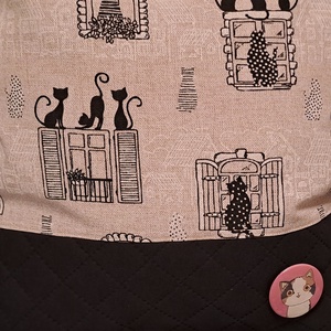 Cicák az ablakban 2.0 :) szatyor, ökotáska, válltáska - táska & tok - bevásárlás & shopper táska - shopper, textiltáska, szatyor - Meska.hu