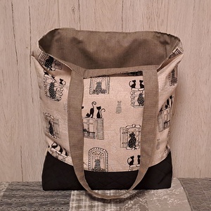 Cicák az ablakban 2.0 :) szatyor, ökotáska, válltáska - táska & tok - bevásárlás & shopper táska - shopper, textiltáska, szatyor - Meska.hu