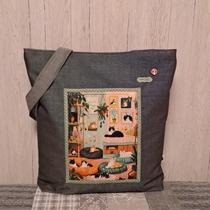 Macskák mindenhol :) szatyor, ökotáska, válltáska - Meska.hu