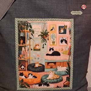 Macskák mindenhol :) szatyor, ökotáska, válltáska - táska & tok - bevásárlás & shopper táska - shopper, textiltáska, szatyor - Meska.hu