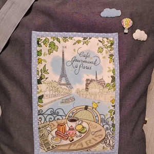 Párizsi reggeli  :) szatyor, ökotáska, válltáska - táska & tok - bevásárlás & shopper táska - shopper, textiltáska, szatyor - Meska.hu