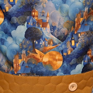 Kék és aranysárga :) variálható válltáska/hátizsák/crossbody táska - táska & tok - variálható táska - Meska.hu