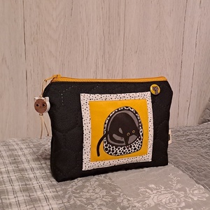 Fekete macska :) neszesszer/sminktáska/irattartó - Meska.hu