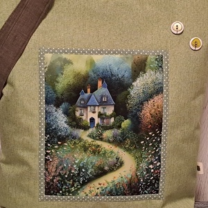 Erdő mélyén házikó :) szatyor, ökotáska, válltáska - táska & tok - bevásárlás & shopper táska - shopper, textiltáska, szatyor - Meska.hu