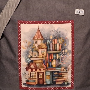 Könyvesház :) szatyor, ökotáska, válltáska - táska & tok - bevásárlás & shopper táska - shopper, textiltáska, szatyor - Meska.hu