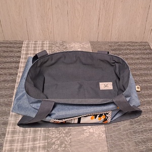 Kék és narancs hangulat :) szatyor, ökotáska, válltáska - táska & tok - bevásárlás & shopper táska - shopper, textiltáska, szatyor - Meska.hu