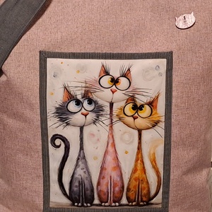 Három a macska :) szatyor, ökotáska, válltáska - táska & tok - bevásárlás & shopper táska - shopper, textiltáska, szatyor - Meska.hu