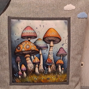 Gombák :) szatyor, ökotáska, válltáska - táska & tok - bevásárlás & shopper táska - shopper, textiltáska, szatyor - Meska.hu