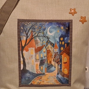 Kék és narancssárga :) szatyor, ökotáska, válltáska - táska & tok - bevásárlás & shopper táska - shopper, textiltáska, szatyor - Meska.hu