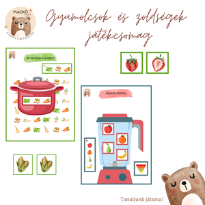 Gyümölcsök és zöldségek játékcsomag, Játék & Sport, Készségfejlesztő és Logikai játék, Logikai játékok, Fotó, grafika, rajz, illusztráció, MESKA