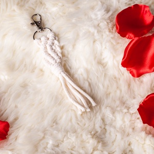 We Belong Together - Páros Makramé Kulcstartó  - táska & tok - kulcstartó & táskadísz - kulcstartó - Meska.hu