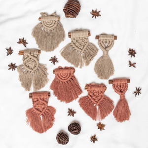 Terracotta Brown 8 db-os Makramé Karácsonyfadísz Szett - otthon & életmód - dekoráció - fali és függő dekoráció - függődísz - Meska.hu