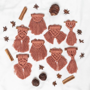 Terracotta 8 darabos karácsonyfadísz szett, Karácsony, Karácsonyi lakásdekoráció, Karácsonyfadíszek, Csomózás, Újrahasznosított alapanyagból készült termékek, MESKA