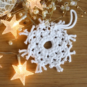 White Snowflakes 4 db-os karácsonyfadísz szett - karácsony - karácsonyi lakásdekoráció - karácsonyfadíszek - Meska.hu