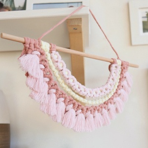 Rózsaszín Virágos Falidísz - Meska.hu