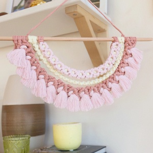 Rózsaszín Virágos Falidísz - otthon & életmód - dekoráció - fali és függő dekoráció - függődísz - Meska.hu