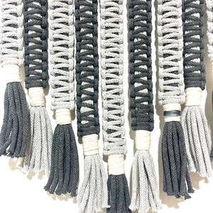 Modern XS makramé fali dekor ( Szürke árnyalatok) - otthon & életmód - dekoráció - fali és függő dekoráció - falra akasztható dekor - Meska.hu