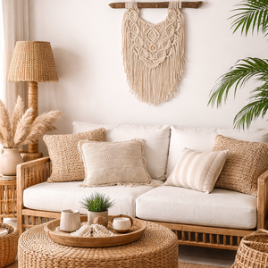 Makramé falidísz (Bohém 40cm x 50xm makramé fali dekor Bonita ) - otthon & életmód - dekoráció - fali és függő dekoráció - falra akasztható dekor - Meska.hu