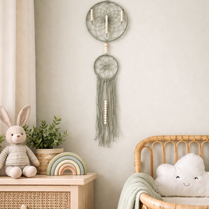 Álomfogó (pasztell zöld), Otthon & Életmód, Dekoráció, Fali és függő dekoráció, Álomfogó, Csomózás, MESKA