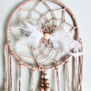 Álomfogó (pasztell rózsaszín)  - otthon & életmód - dekoráció - fali és függő dekoráció - álomfogó - Meska.hu