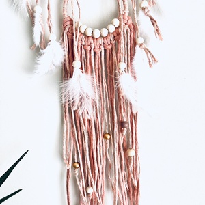 Álomfogó (pasztell rózsaszín)  - otthon & életmód - dekoráció - fali és függő dekoráció - álomfogó - Meska.hu