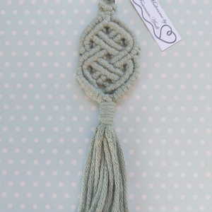 Kelta mintás makramé kulcstartó vagy táskadísz, Táska & Tok, Kulcstartó & Táskadísz, Táskadísz, Csomózás, Újrahasznosított alapanyagból készült termékek, MESKA