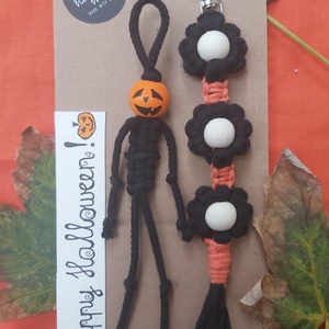 Makramé Halloween szett - táska & tok - kulcstartó & táskadísz - táskadísz - Meska.hu Makramé Halloween szett - táska & tok - kulcstartó & táskadísz - táskadísz - Meska.hu