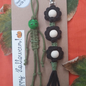 Makramé Halloween szett - táska & tok - kulcstartó & táskadísz - táskadísz - Meska.hu Makramé Halloween szett - táska & tok - kulcstartó & táskadísz - táskadísz - Meska.hu