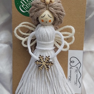 Makramé angyalka, karácsonyfadísz - Meska.hu
