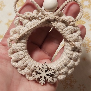 Makramé karácsonyi dísz - Meska.hu