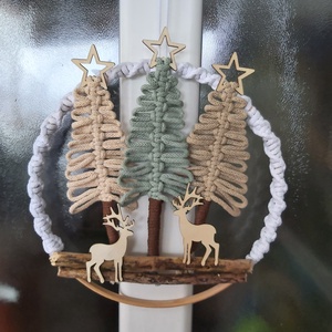 Téli makramé ajtódísz - Meska.hu