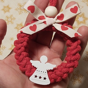 Makramé karácsonyi dísz - karácsony - karácsonyi lakásdekoráció - karácsonyfadíszek - Meska.hu