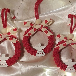 Makramé karácsonyi dísz - karácsony - karácsonyi lakásdekoráció - karácsonyfadíszek - Meska.hu