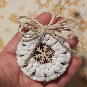 Makramé karácsonyi dísz - Meska.hu