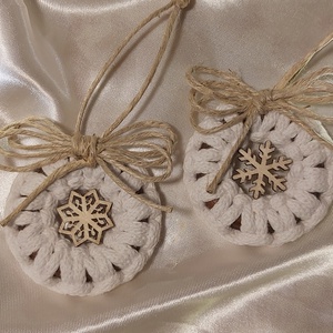 Makramé karácsonyi dísz - karácsony - karácsonyi lakásdekoráció - karácsonyfadíszek - Meska.hu