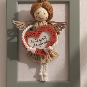 Anyáknapi makramé angyalka - Meska.hu