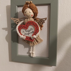 Anyáknapi makramé angyalka - otthon & életmód - dekoráció - kép & falikép - 3d képek - Meska.hu