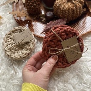 Bézs poháralátét / Beige coaster (2 db), Otthon & Életmód, Konyhafelszerelés, tálalás, Tálalás, Tányér- és poháralátét, Horgolás, MESKA