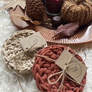 Bézs poháralátét / Beige coaster (2 db) - otthon & életmód - konyhafelszerelés, tálalás - tálalás - tányér- és poháralátét - Meska.hu