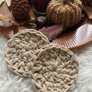 Bézs poháralátét / Beige coaster (2 db) - otthon & életmód - konyhafelszerelés, tálalás - tálalás - tányér- és poháralátét - Meska.hu