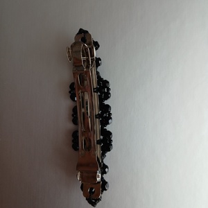 Fekete makramé hajcsat 8cm - ruha & divat - hajdísz & hajcsat - hajdísz - Meska.hu