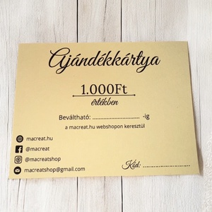 Ajándékkártya - 1 000 Ft, Karácsony, Karácsonyi ajándékozás, Karácsonyi képeslap, üdvözlőlap, ajándékkísérő, Fotó, grafika, rajz, illusztráció, MESKA