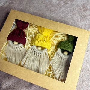 Makramé manó box, Karácsony, Mikulás, Mikulás ajándékok, Csomózás, MESKA