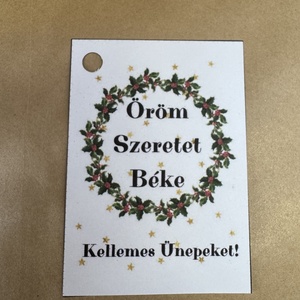 Ajándékkísérő kártya - karácsony - karácsonyi ajándékozás - karácsonyi képeslap, üdvözlőlap, ajándékkísérő - Meska.hu