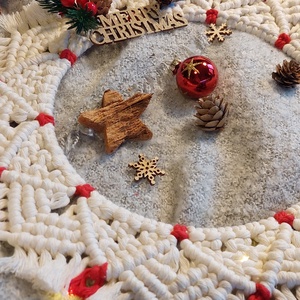 Makramé mandala, makramé karácsonyi koszorú, natúr makramé ajtódísz - kellékek & szerszámok - dekorációs kellékek - koszorú, koszorúalap - Meska.hu