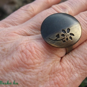 Virágos rézgyűrű - ékszer - gyűrű - statement gyűrű - Meska.hu