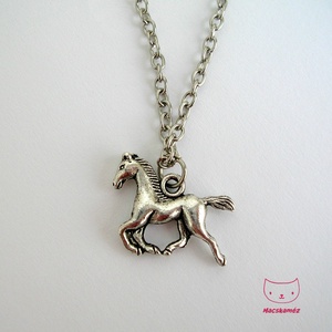 Lovas ezüst színű nyaklánc - Ló, Paci, Lovacska -  - Meska.hu