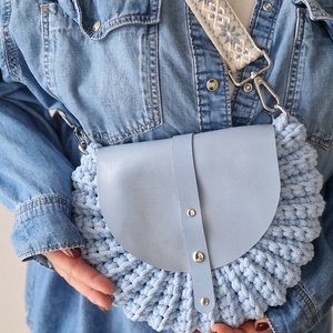 Kék horgolt oreo táska, Táska & Tok, Kézitáska & válltáska, Kézitáska, Horgolás, MESKA